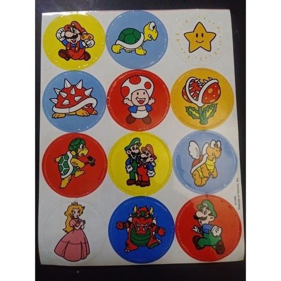 Nintendo of America Super Mario Stickers Vintage 1990's - Picture 3 of 6